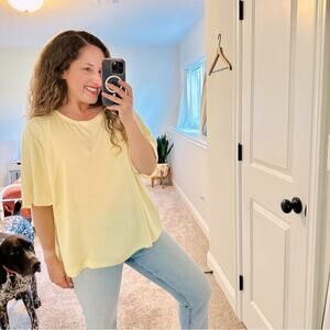 NWT MNG Yellow Satin Blouse 18